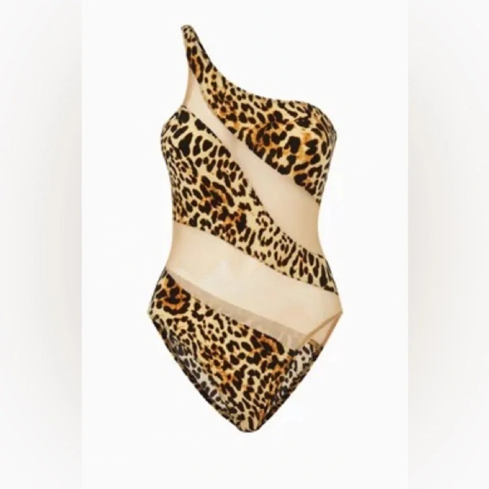 Norma Kamali Snake Mesh Mio One-piece Swimsuit Size Large Nude Animal Print - Picture 4 of 13